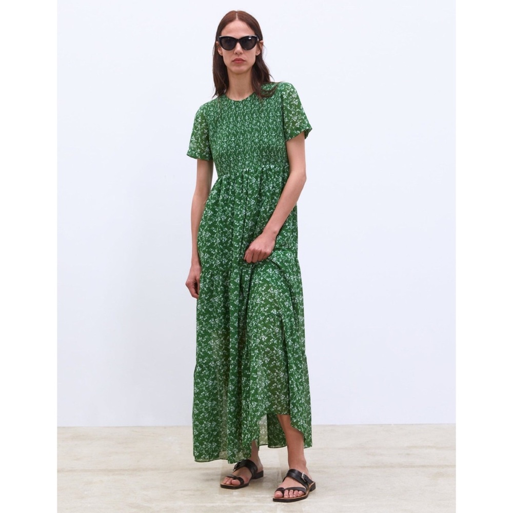 Zara Green Floral Maxi Dress